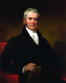 Um retrato do presidente da Suprema Corte John Marshall.