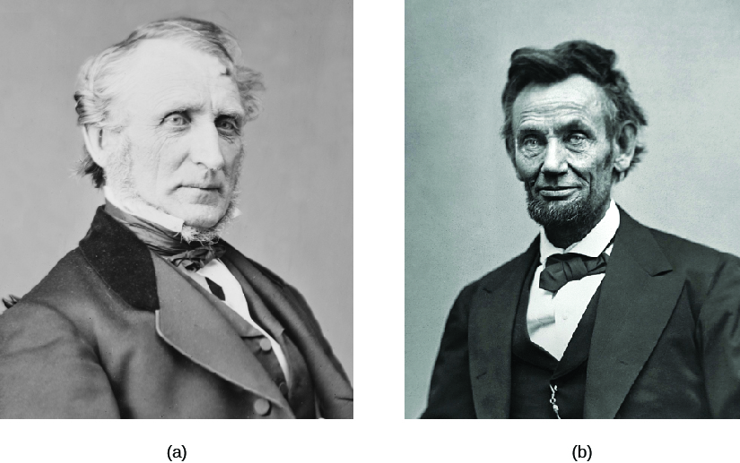 照片 A 是约翰·宾厄姆的照片。 照片 B 是亚伯拉罕·林肯的照片。