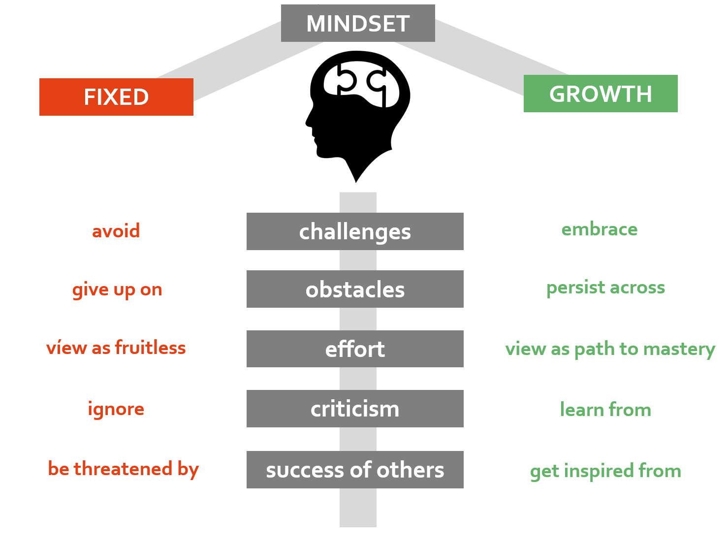 Graphic of fixed growth mindset