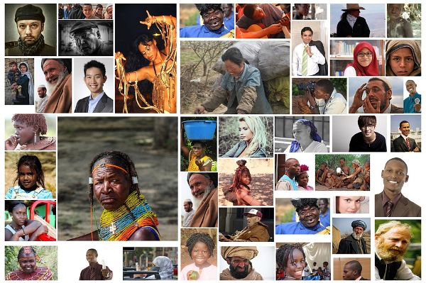 A collage of images of different types of people from around the world.