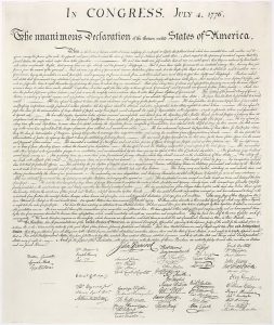 Image of the United States Declaration of Independence