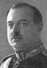 Black and white picture of Alfredo Rocco in a military style uniform.