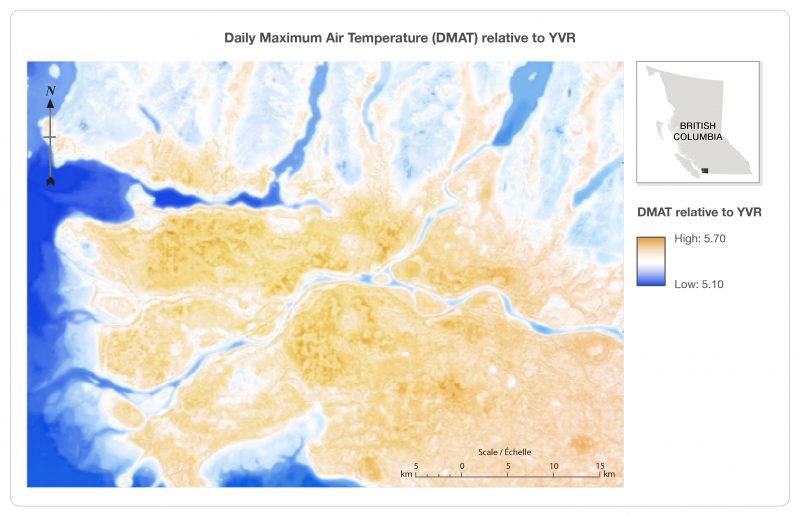 Figure 1: Daily Maximum Air Temperature relative to Vancouver