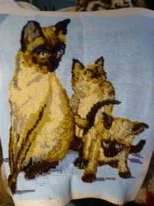 Needlepoint of cats