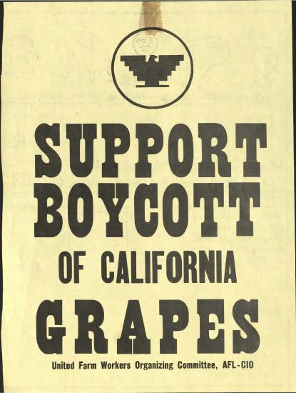 A UFW flyer from 1969. Details in caption. 