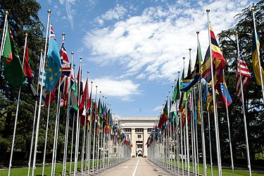 Les Nations Unies, organisation intergouvernementale chargée de la gestion et de la prévention des conflits internationaux.