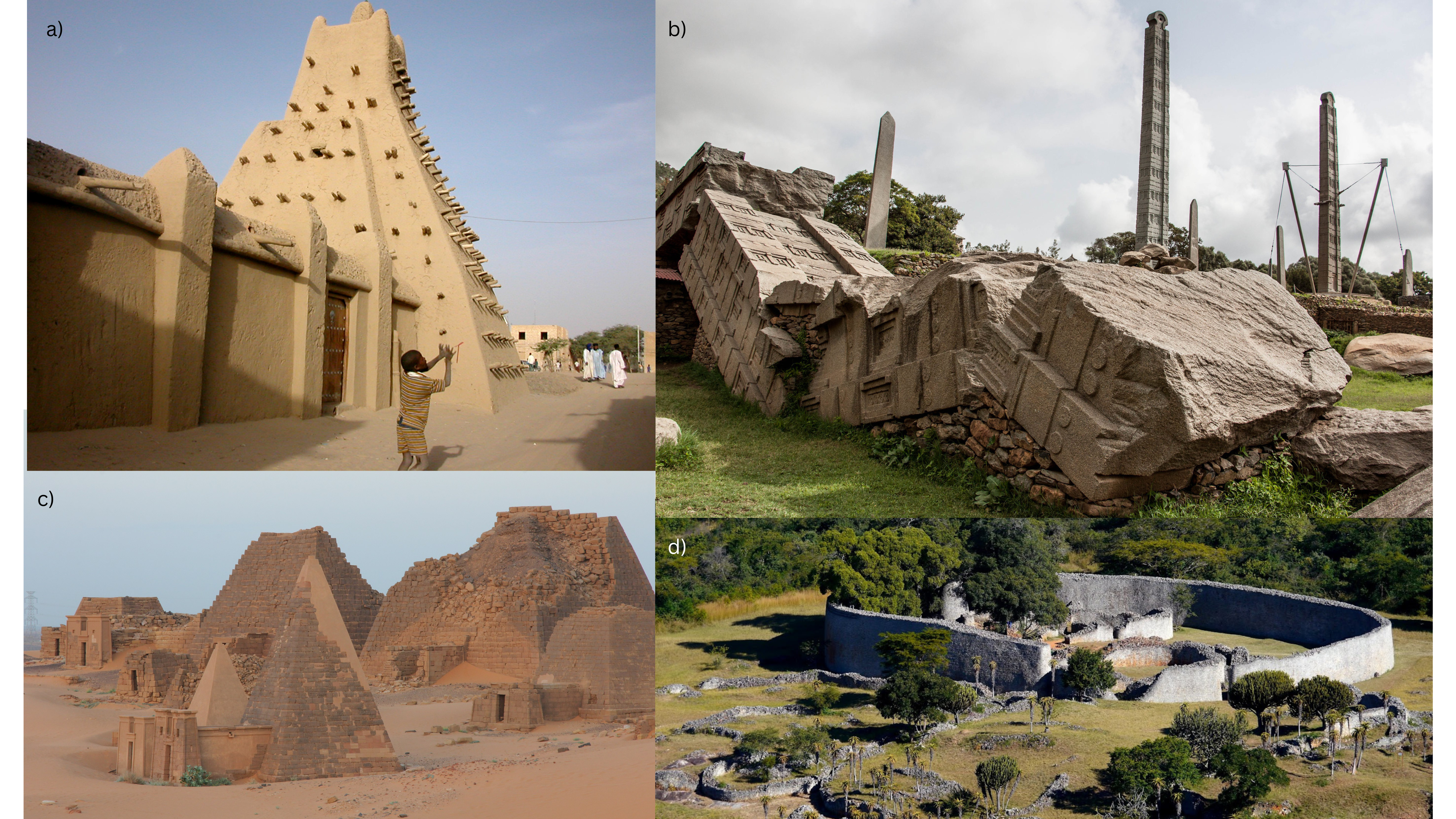 Historic African architecture, World Heritage Sites: Timbuktu, Aksum, Djenne, and Great Zimbabwe