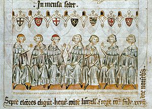 The Seven Prince Electors electing Henry VII - art from the 1300s