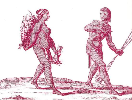 Kali’na hunter with a woman gatherer.