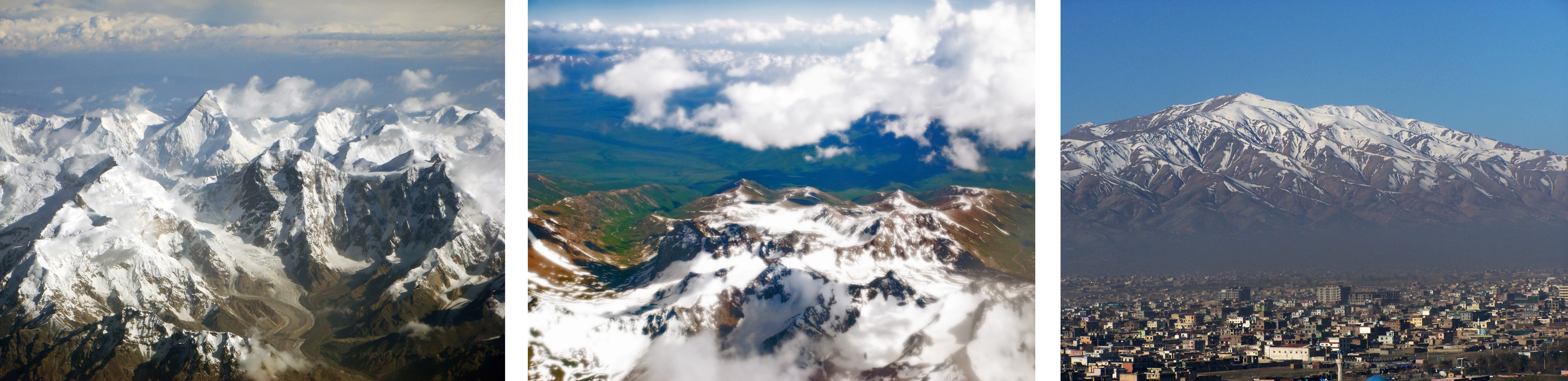 Rugged snow-capped mountains 