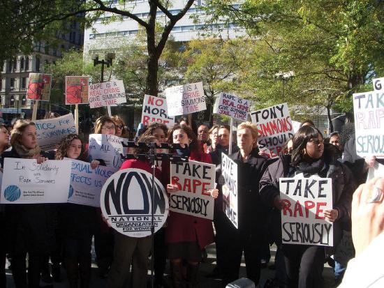 Protestors at a rally to address the problem of rape
