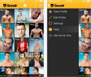Screen shot of Grindr on a mobile phone.
