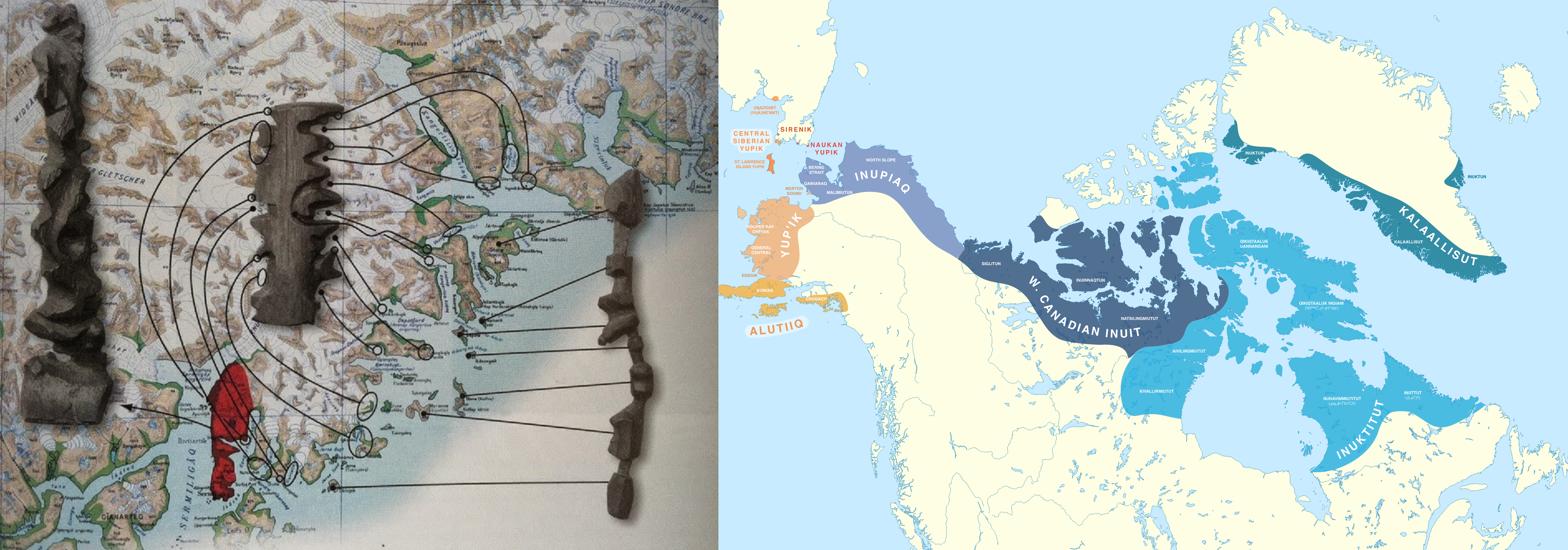 Inuit carvings as tactile maps and the Inuit territory in the Arctic