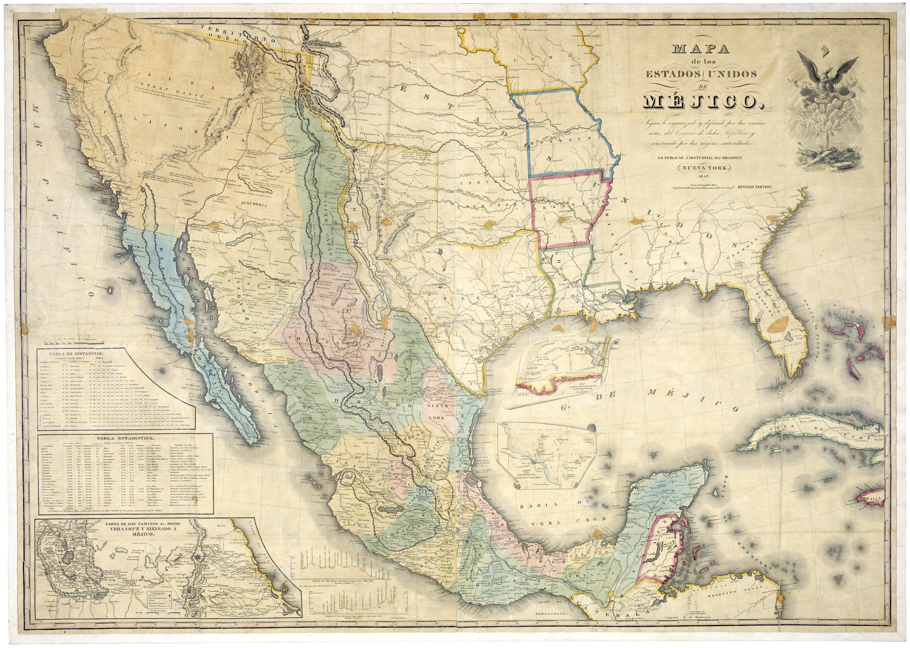 “Mapa de los Estados Unidos de Méjico” A map of Mexico prior to the Treaty of Guadalupe Hidalgo