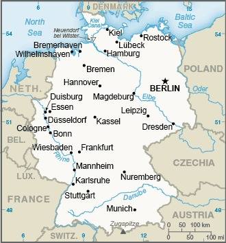 Political map of Germany