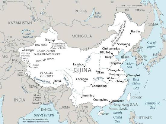 Political map of China