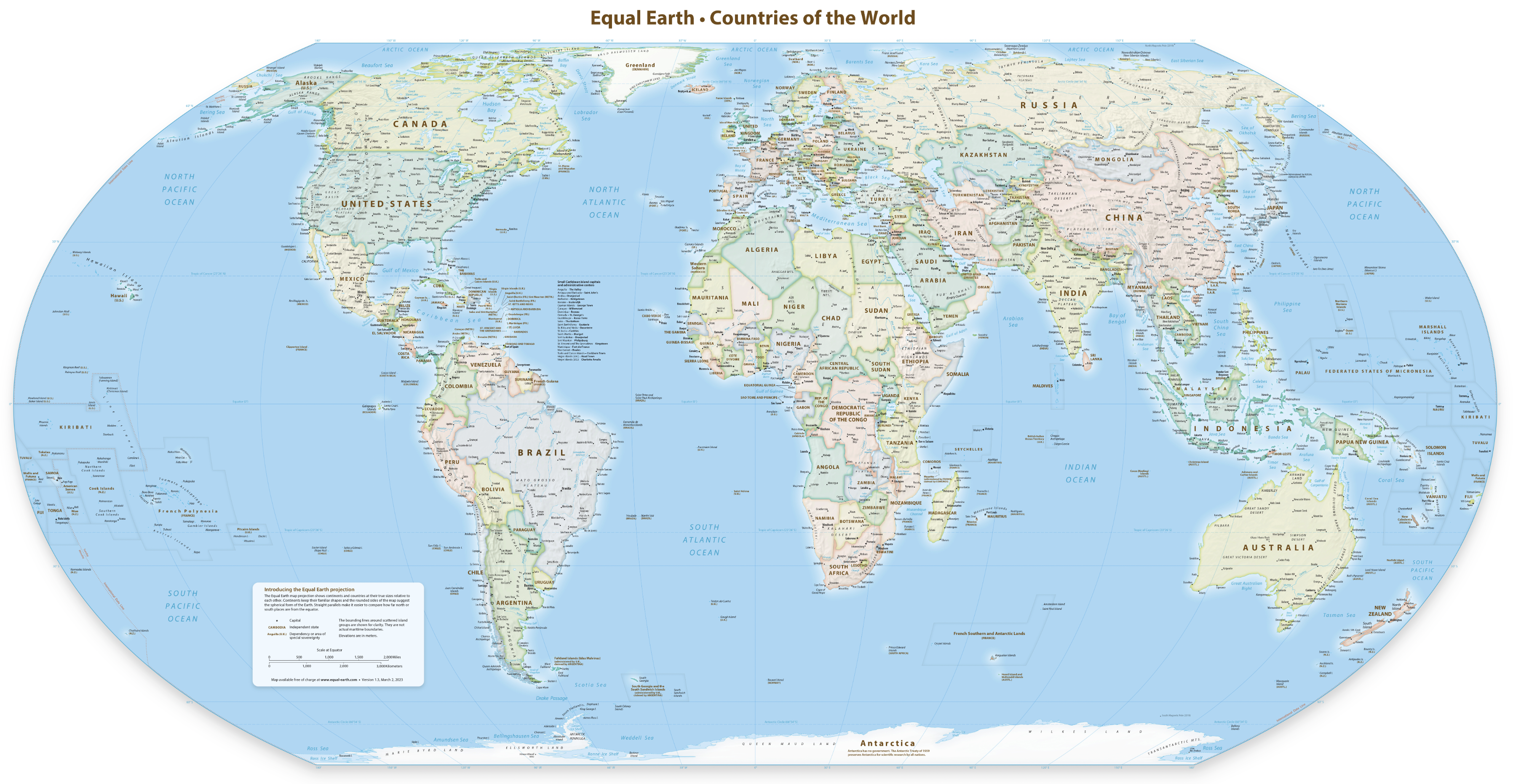 Political reference map of the world