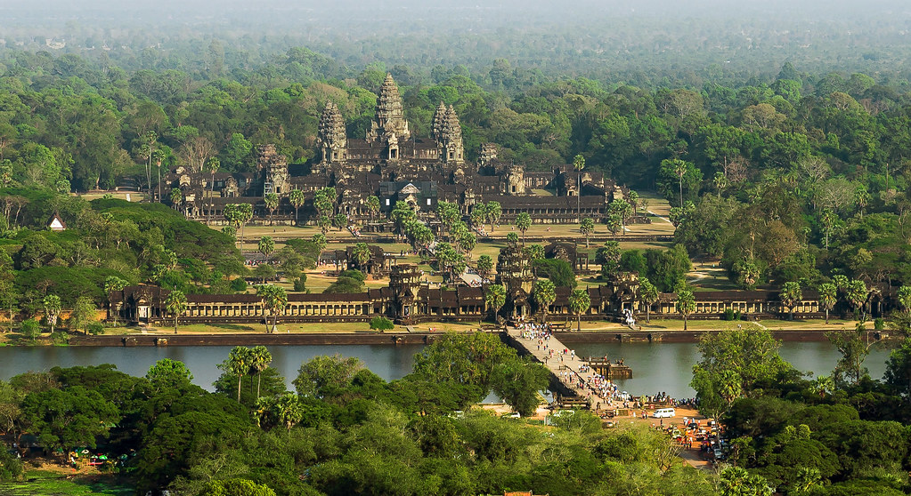 Angkor Wat Picture temple complex among lush green vegetation