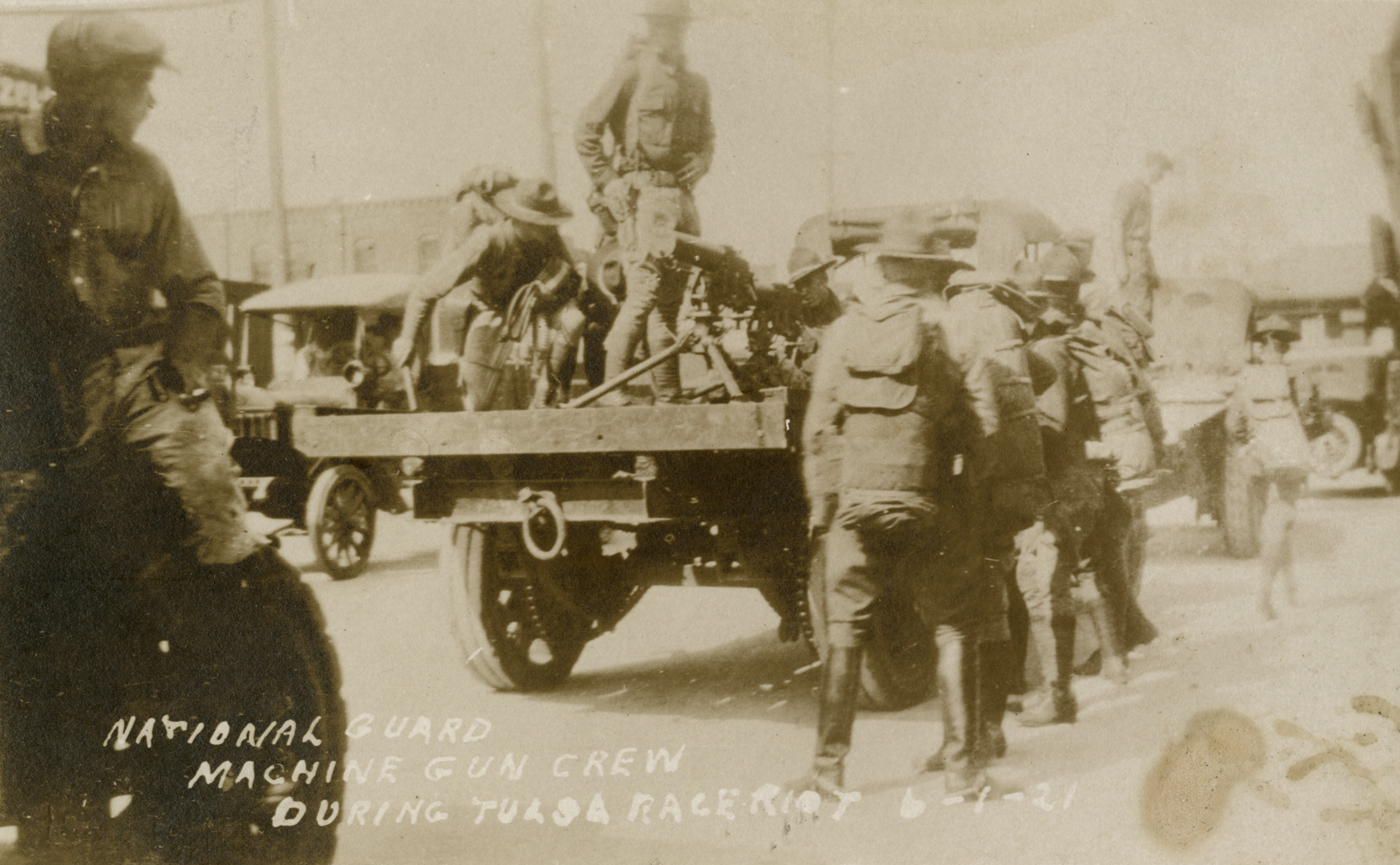 A National Guard machine gun crew during the Tulsa Race Massacre, June 1, 1921