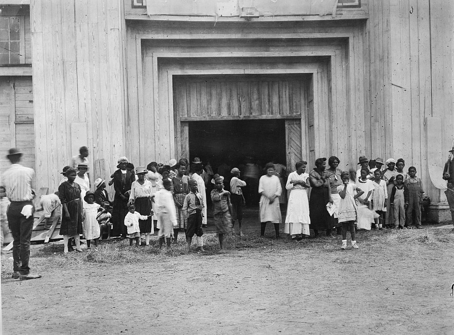 The Entrance to the internment camp on the fair grounds, after the race riot of June 1, 1921. 