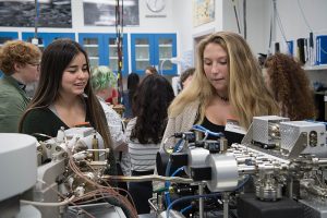 Photo of an engineering lab at NASA-Goddard Center hosting a young girls STEM night