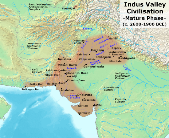 geographical extent of the Indus Valley Civiliztion