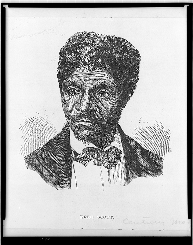 Pen and ink illustrated headshot of Dred Scott