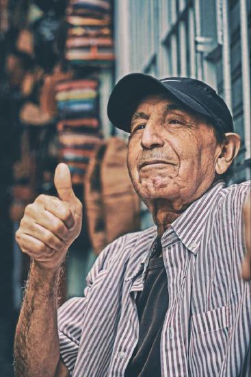A person giving a thumbs up