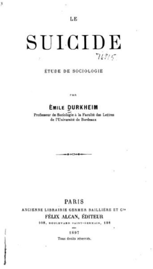 Title page of Émile Durkheim’s book Suicide