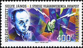 展示了以汉斯·塞利为特色的邮票。
