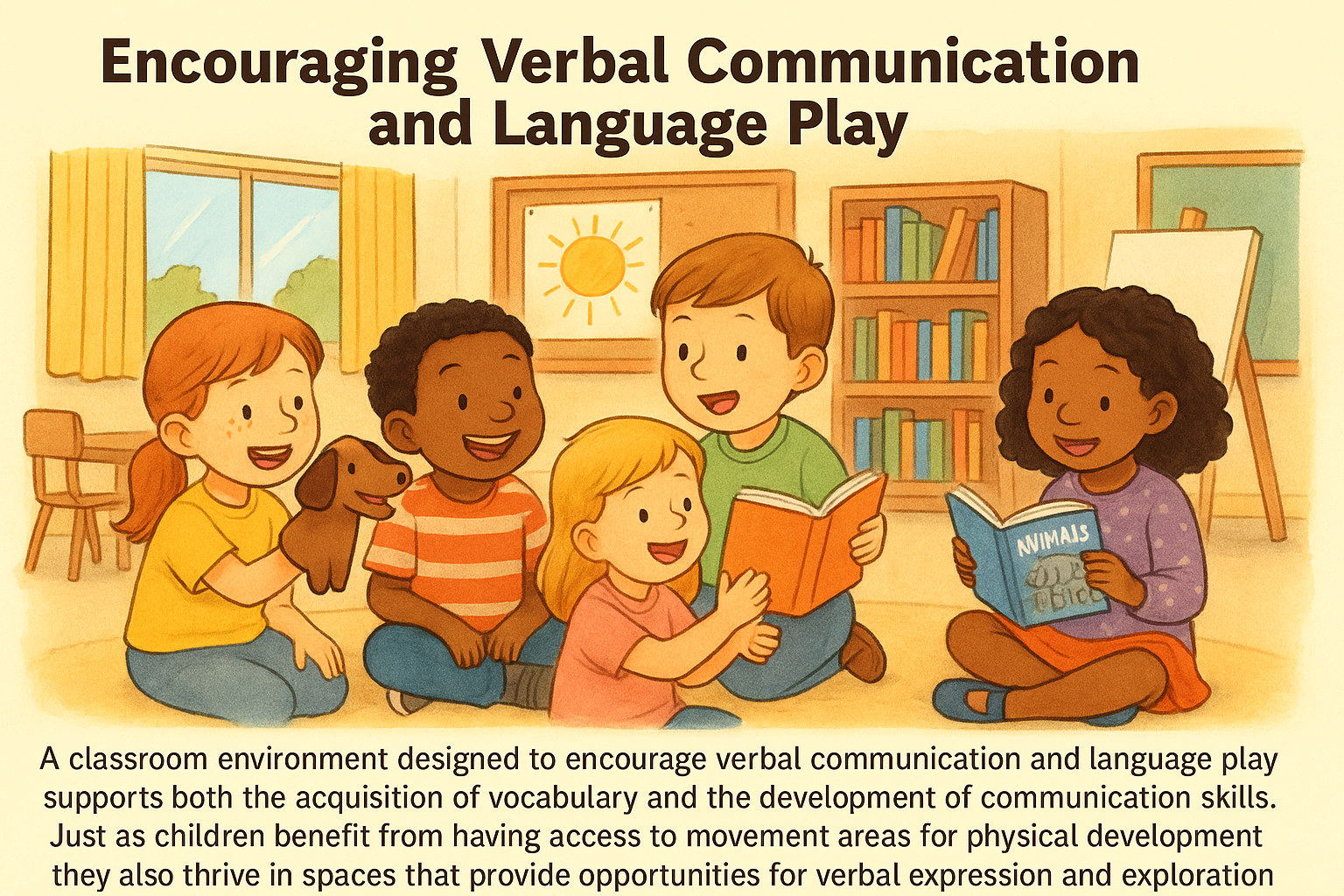 Classroom image showing children talking