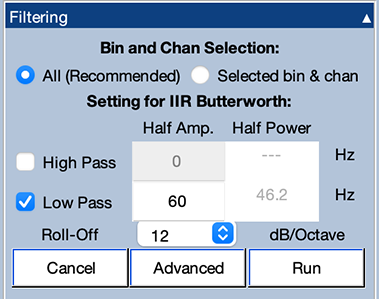 Filtering Panel