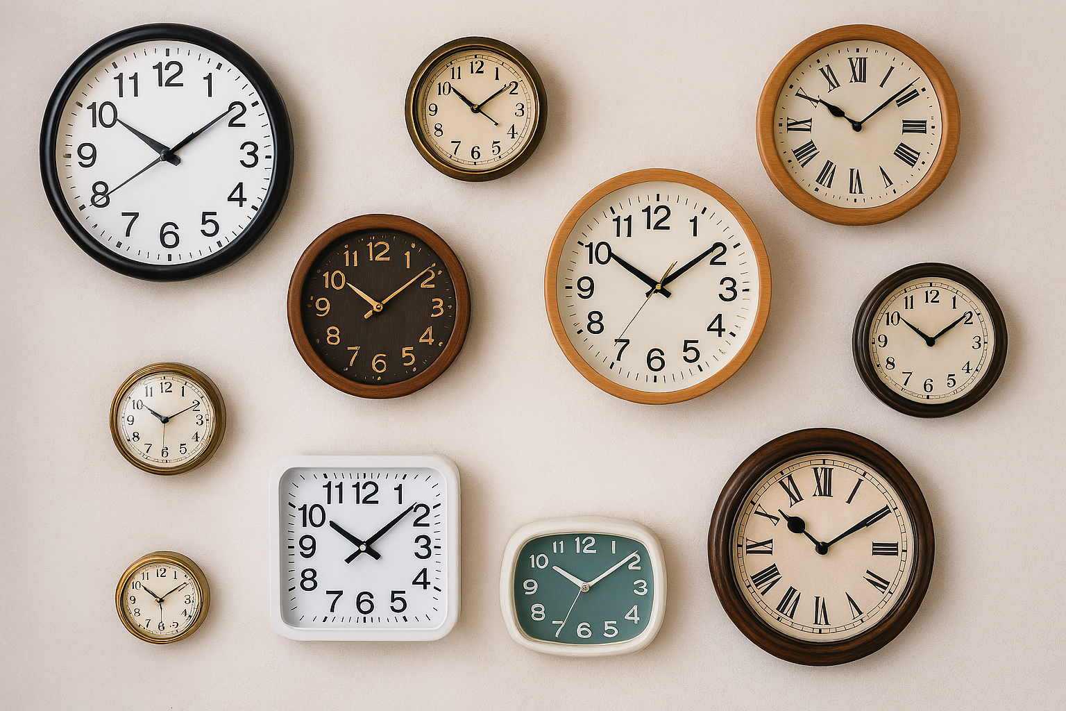 An assortment of clocks