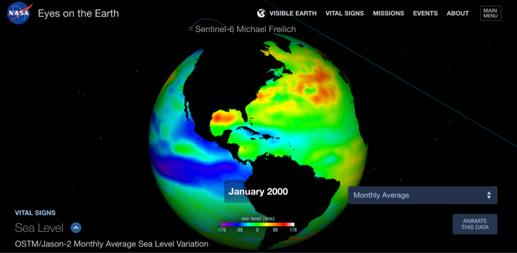 a color image from a web page that shows a globe, with multiple colors and a color key.