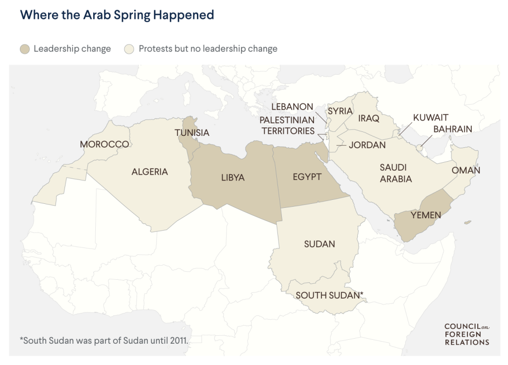 Map of Middle East and Northern Africa. Image description is provided below.
