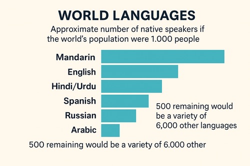 Bar Chart graphic comparing the number of people who speak various languages.