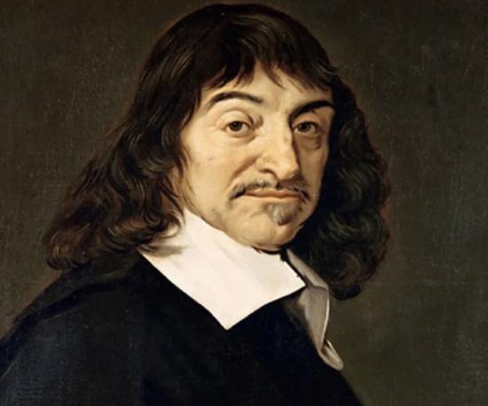 This image shows a portrait of Ren&eacute; Descartes, a prominent French philosopher, mathematician, and scientist. 