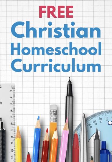 A close-up of a book of "Free Christian Homeschool Curriculum"