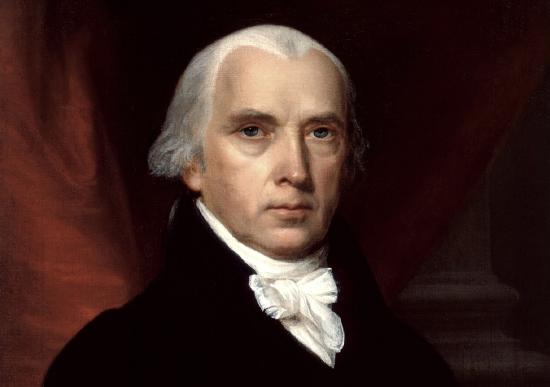 Portrait of James Madison, one of the authors of the Federalist Papers, and the fourth President of the United States.