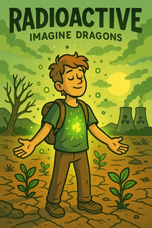 Cartoon representation of song radioactive by imagine dragons