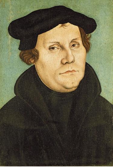 Portrait of Martin Luther (Lutherhaus Wittenberg) by Lucas Cranach the Elder.