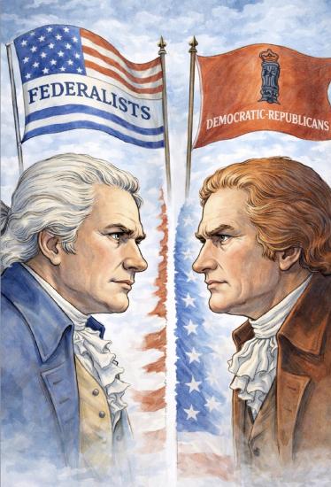 The rivalry between Alexander Hamilton and Thomas Jefferson gave rise to the nation&rsquo;s first political parties. Hamilton&rsquo;s Federalists and Jefferson&rsquo;s Democratic-Republicans