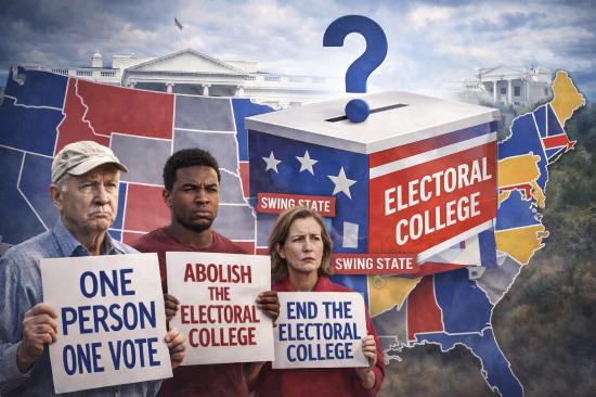 Critics of the&nbsp;Electoral College&nbsp;argue that presidential elections often hinge on a small number of&nbsp;swing states, leaving many voters in reliably Democratic or Republican states feeling overlooked.