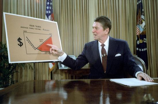 President Ronald Reagan Addresses the Nation from the Oval Office on Tax Reduction Legislation, 7/27/1981.