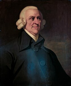 Formal painted portrait of Adam Smith.