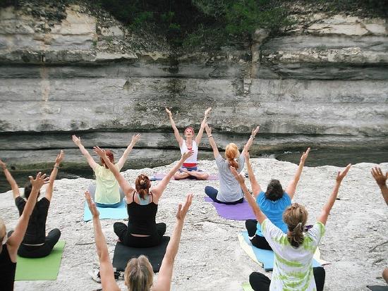 Decorative: people doing yoga