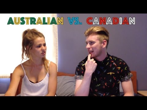 Thumbnail for the embedded element "AUSTRALIAN VS. CANADIAN ACCENTS!"