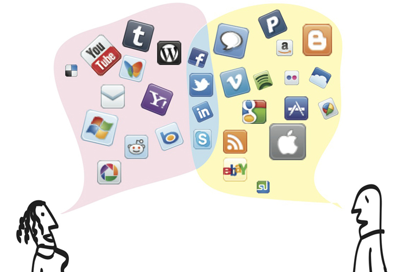Un collage de logos de réseaux sociaux tels que Twitter et Facebook