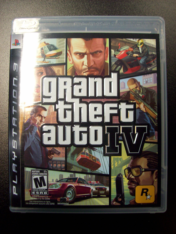 La couverture du jeu vidéo Grand Theft Auto IV est présentée.