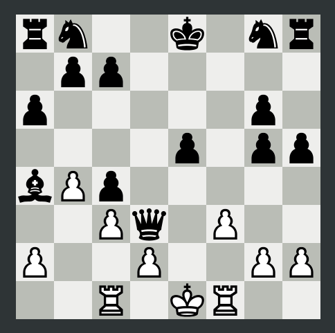 Un tablero de ajedrez en juego que muestra la progresión de una partida de ajedrez